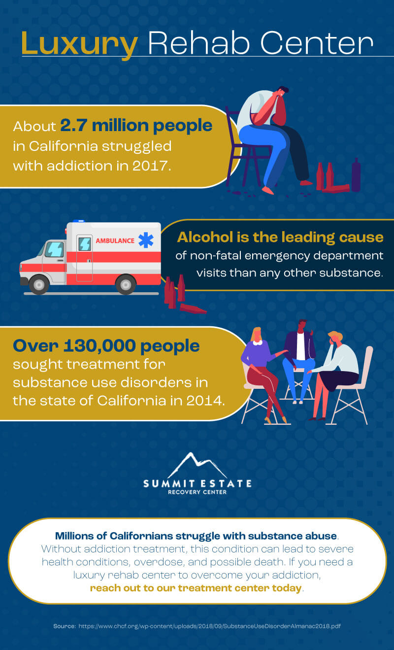 luxury addiction treatment infographic from Summit Estate